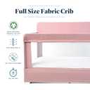 Baby Delight Lunaire Full Size Crib | Breathable Mesh Baby Crib | Tool-Free Assembly Baby Bed | 100% GOTS Certified Organic Cotton Fabric | Organic Rose