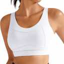 RUNNING GIRL High Impact Sports Bras for Women,Racerback Running Bra Workout Crop Tank Tops Longline Sports Bra Push up (Medium, D-white)