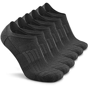 Women's Wool Running Cycling Sock Size 9-11 Summer, Busy Socks Moisture Control Sports Athletic Ankle Low Cut No-Show Short Sneaker Socks, 6 Pairs, Medium, Dark Grey