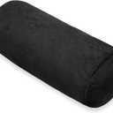 Bolster Pillow with Removable Velvet Cover, Round Cylinder Neck Roll Pillow for Head, Back, Leg Support, Decorative Bed and Couch Pillow 16 x 6 Inches (Black)