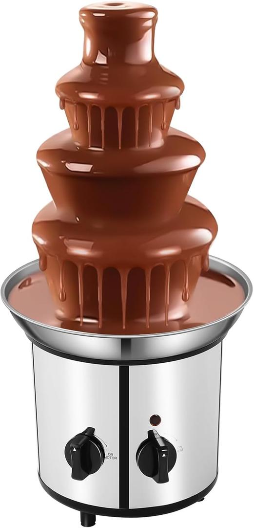 4 Tier Chocolate Fountain Party Fountain, Stainless Steel Electric Chocolate Fondue Fountain Machine for Birthday Party Wedding