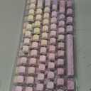 136 Keys Purple MOA Profile Keycap Set, Dye Sub Thick PBT Keycap Round, Custom Side Print Key Cap Wave Texture, Aesthetic Key Cap for ANSI Layout Mechanical Gaming Keyboard