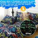 Glow in The Dark Kids Comforter Set, 4 Pieces Gamepad Pattern Bedding Set Full Size for Boys Girls Teen, 1 Comforter, 1 Pillowcase, 2 Pillow Shams