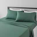 Amazon Basics Lightweight Super Soft, Breathable Easy Care Microfiber 4-Piece Bed Sheet Set with 14-Inch Deep Pockets, Queen, Emerald Green, Solid