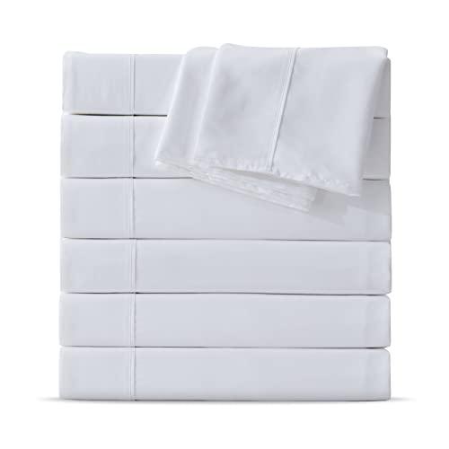 Maple&Stone Twin Flat Sheet 8 Pack,Premium Soft & Breathable,Brushed Microfiber Fabric,Anti-Shrinkage & Non-Fading,Bulk Flat Sheets Only Twin Size (White)