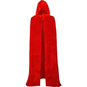 DERAYEE Kids Halloween Red Cape, 1PC Halloween Hooded Velvet Cloak for Boys Girls Halloween Cosplay Costume 90CM (Small)