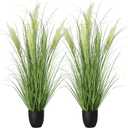 4ft/47in 2-Pack Artificial Plants Outdoor Indoor,Fake Onion Grass In Pot