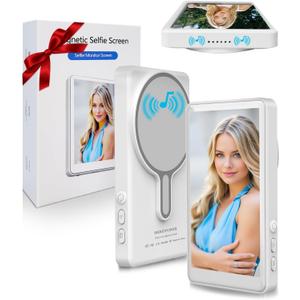 Selfie Monitor Screen iPhone, Built in Audio Output, Back Camera Monitor Screen for Media Content Creators, Rear Camera Display for Vlog Live Stream, Not for iPhone 17+