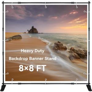 WEWLINE 8×8ft Backdrop Banner Stand Step and Repeat Background