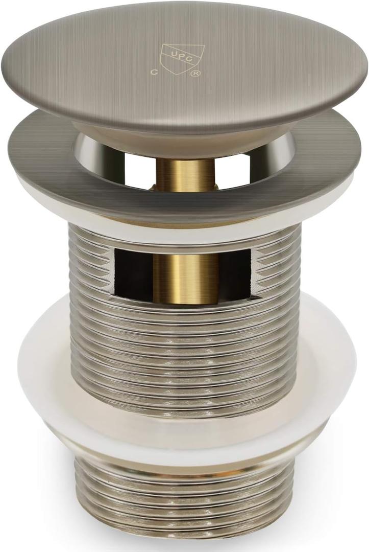 FerdY Pop-up Drain for Freestanding Bathtub, Brushed Nickel Finish, cUPC Certification, Freestanding Bathtub Drain Stopper