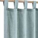 Sea Green Curtains 45 Inch Length for Kitchen Door 2 Panels Tab Top Soft Linen Blend Semi Sheer Coastal Beach Themed Short Summer Seafoam Curtains for Bathroom Small Windows 52x45 Long Teal Grey Aqua
