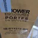 Shower Door, 43" W x 72" H, 1/4" Tempered Glass with Easy Clean Coating and Shatterproof Film, Reversible Frameless 3-Panel Folding Shower Glass Door, Brushed Nickel