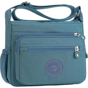 WITERY Nylon Purses for Women - Waterproof Shoulder Bag Small Messenger Bag Pocketbooks Multi-Pocket Medium Crossbody Bags