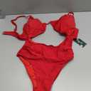 Blooming Jelly Womens One Piece Swimsuit Tummy Control Bathing Suit Sexy Flattering Cheeky High Cut Out Cute Ladies Swimwear (Red) XL