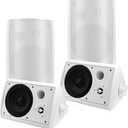 STUDIOFINIX 6.5 Inch Passive Indoor Outdoor Speakers Wired Waterproof with 800Watts, Wall Mount Speaker,for Patio,Covered Porch,Deck,Poolside(4 SpeakersWhite)