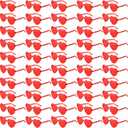 100 Pairs Heart Sunglasses for Women Rimless Transparent Heart Shaped Glasses Valentine Fashion Lady for Party Favors (Red)