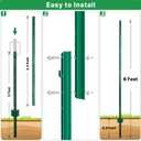 ARIFARO Metal Fence Posts 6 Feet assemblable,Pack of 10,Sturdy Duty No Digging Garden U Post for Wire Fencing Steel Poles for Yard, Outdoor