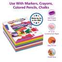 Colorations Construction Paper for Kids - 7 Bright Colors - 600 Bulk Sheets of 9"X12" - Assorted Pack of Heavy-Duty Craft Paper, Bulk School Supplies