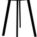 Meluvici Outdoor Side Table, Weather Resistant Patio Small Side Table Outdoor Indoor Round Metal Steel Small Table, Waterproof End Table for Garden Balcony Yard, Black, 15.76"x19.7"
