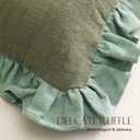 patdrea Shabby Chic Green Decorative Throw Pillow Covers 12x20 Set of 2,Farmhouse Linen Pillow Covers with Ruffles,Rectangle Sturdy Throw Pillow Case for Couch Sofa Bed Living Room