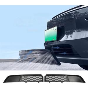 Front Grill Mesh for Tesla Model Y Juniper 2025 2026 Front Air Inlet Vent Grille Cover with Segmented Version Removable Mesh Replacement for Tesla New Model Y Accessories (Black)