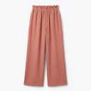 OYOANGLE Girl's High Waisted Pants Lightweight Flowy Palazzo Trousers Pink Small