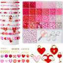 Goldwise Valentines Day Beads Kit for Bracelet Making, Love Theme Jewelry Making Supplies with Letter Beads, Heart Charms, Clay Beads & Findings, DIY Gift Set for Couples & Friends (Multicolored)