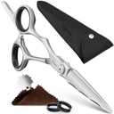 Fagaci Professional Hair Cutting Scissors Left 6 Japanese Steel for Ultra-Precise Cuts, Razor Sharp Blades Hair Scissors for Women & Men, Extreme Durability Hair Shears, Hair Cutting Barber Scissors