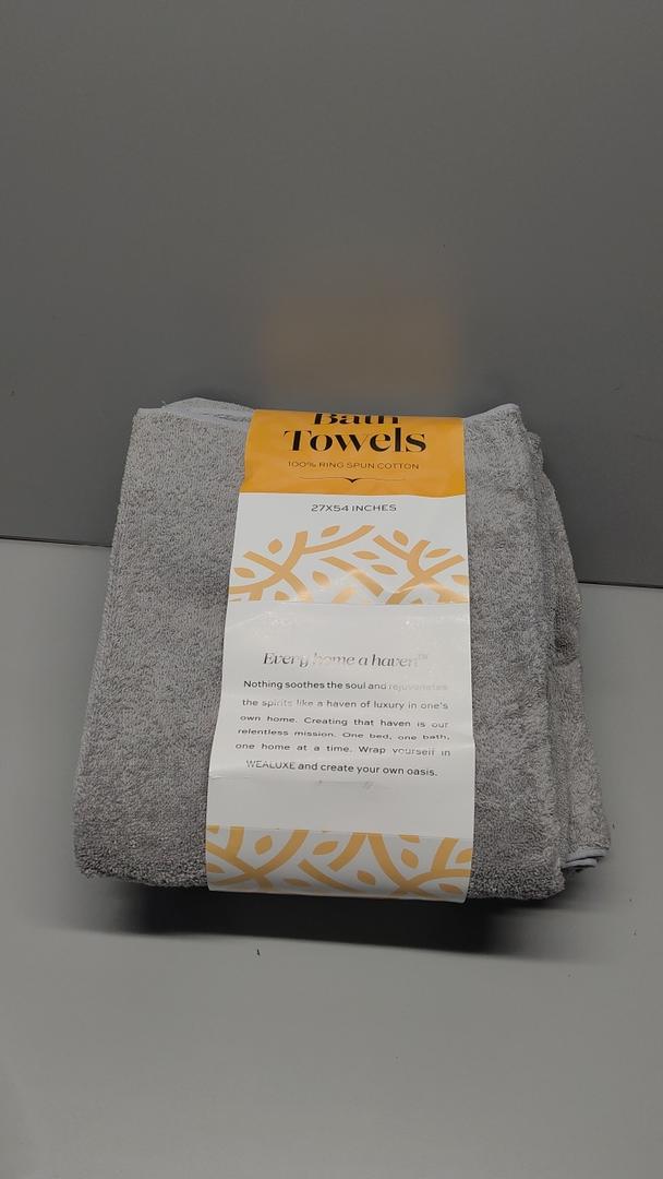 Quick-Dry, Soft & High Absorbent Bath Towels 27"x54" Cotton Turkish Bath Towel Set of 4 | Daily Use 100% Cotton Towels for Bathroom, Gym & More | Bathroom Towels Set (4 Pcs, Grey)