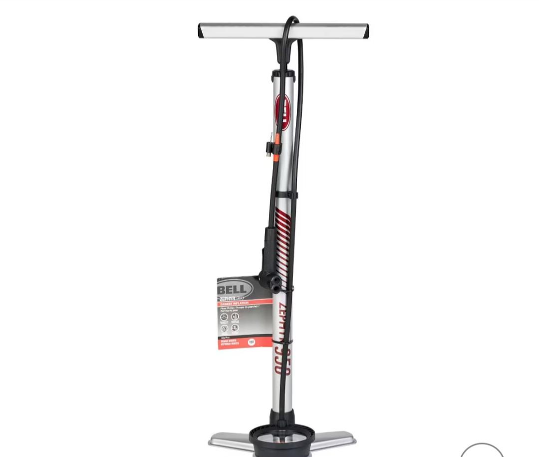 Bell Zephyr 950 Presta Valves 2 Floor Pump, Selver