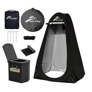 Portable Toilet with Pop Up Privacy Tent,XL Large Portable Toilet for Adults, Outdoor Camping Shower Tents Changing Room Emergency Folding Toilet Tent Kit with Carry Bag for Camping/Hiking