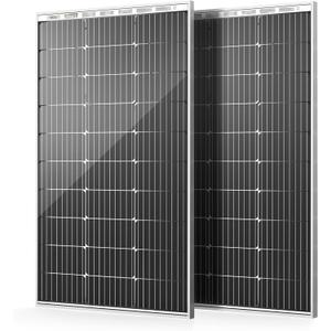 HQST 100W 12V Monocrystalline Solar Panel, High Efficiency Module PV Power for Battery Charging Boat, Caravan, RV and Any Other Off Grid Applications(2-Pack Solar Panels)