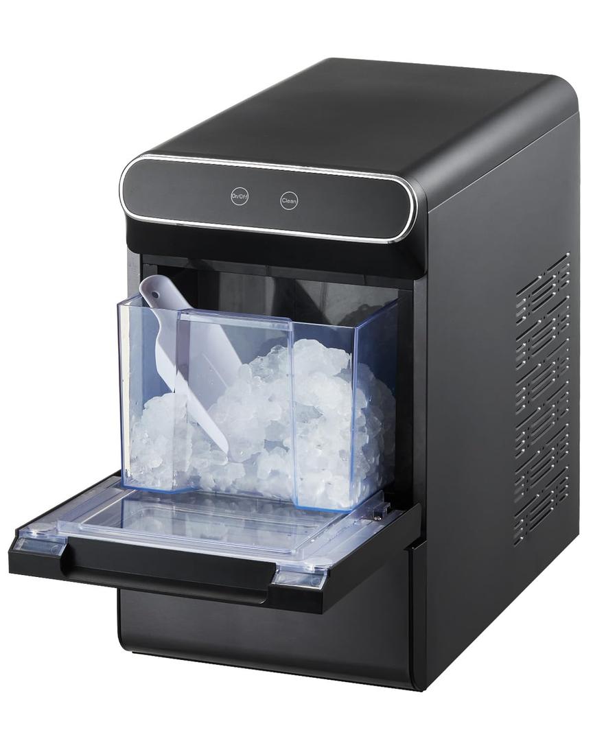 VEVOR Nugget Ice Maker, 37lbs/24H Pebble Ice Maker with Self Cleaning, Chewable Ice Maker with Ice Scoop and Basket, Stainless Steel Ice Machine with Convenient Ice Transfer for Home Kitchen Office
