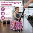 Pink Rainbows And Unicorns Ride-On 18" Suitcase For Kids & Toddlers