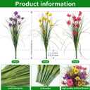 12 Bundles Artificial Flowers for Outdoors Fake Silk Flowers UV Resistant No Fade Plastic Flowers for Spring Summer Outside Garden Porch Window Box, Indoor Table Vase Home DecorYellow Rosered Purple (Colorful)