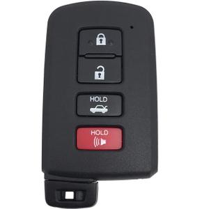 4 Button Replacement Key Fob Shell Case fit for Toyota Avalon Camry Corolla RAV4 Highlander Sequoia 2011 2012 2013 2014 2015 2016 2017 2018 2019 Keyless Entry Remote Control Key Fob Cover (Black)