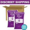 Poise Incontinence & Postpartum Pads for Bladder Leaks, 4 Drop Moderate Absorbency, Regular Length, 132 Count