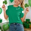 St Patricks Day Shirts for Women Funny Irish Shamrock Tshirts Lucky Clover St Paddy's Gifts Tee Tops