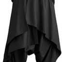 ellazhu Women's Drop Crotch Harem Skirt Pants Baggy Elastic Waist Irregular Trousers GZ29 A No Size