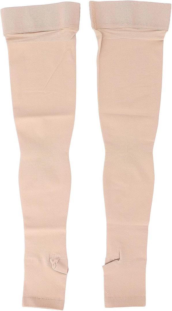 Compression Socks Breathable Elastic Thin High Open Toed Stockings Toeless Thigh High Compression Socks for Outdoor Sports (M) , High Open Toe Compression Stockings Open Toe Compression Stocks Co