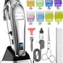 oneisall Dog Grooming Clippers for Thick Heavy Coats,Low Noise Cordless Dog Grooming Kit with Metal Blades, All Stainless Steel, 2 Speeds