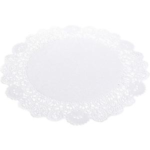 Restaurantware Pastry Tek 12 x 12 Inch Lace Doilies 100 Decorative Tableware Placemats - Disposable Round White Paper Table Doilies For Birthdays Or Weddings Table Decor