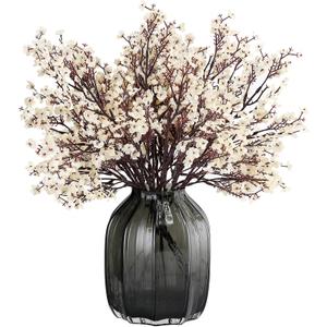 JAKY-Global Babys Breath Fabric Cloth Artificial Flowers 6 Bundle European Fake Silk Plants Decor Wedding Party Decoration Bouquets Real Touch DIY Home Garden (Champagne)