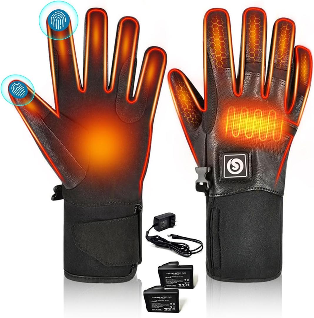 Savior Heated Gloves for Men and Women, Rechargeable Heated Electric Gloves, Suitable for Winter Outdoor Work, Skiing, Cycling, Running, Hiking, etc, Medium