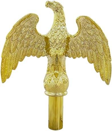 AMZFLAG Gold Eagle Flag Pole Topper for Indoor, Durable Flagpole Eagle Finials for Pole Top Metal Ornament Aluminum Alloy for 1 inch Diameter Flagpoles Replacement Screw