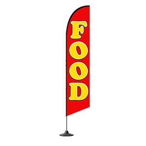 12x2.5 Feet Tall Feather Flags "Food" - Feather Flag Decorations for Business Advertising - Polyester Flag Banner for Storefronts - Special Tapestry and Food Themed Flags - Flagpole is Not Included