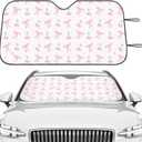 DaisyInner Bow Cherry Car Windshield Sun Shade Cute Cars Visor Front Windshield Sun Protector to Keep Cooler Vehicle Automotive Sunshade Interior Heat and UV Protection 55 x 27.6 Inch