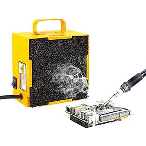 KOTTO Solder Smoke Absorber Remover Fume Extractor Smoke Prevention Absorber DIY Working Fan for Soldering Station (Yellow)