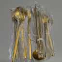 30-Piece Gold Silverware Set, Flatware Set for 6, Food-Grade Stainless Steel Cutlery Set, Includes Spoons Forks Knives, Kitchen Cutlery for Home Office Restaurant Hotel