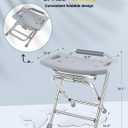 Folding Shower Chair for Inside Shower, 400lbs Foldable Shower Stools, Portable Travel Shower Seat, Stainless Steel Small Shower Chair for Seniors, Disabled, Adults, Gray